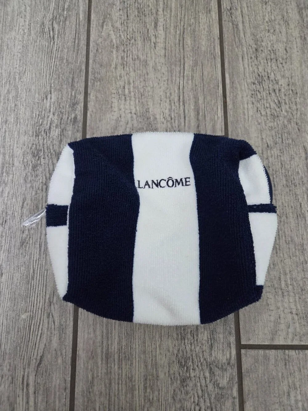 Lancôme Striped Terry Cosmetic Bag Navy White One Size